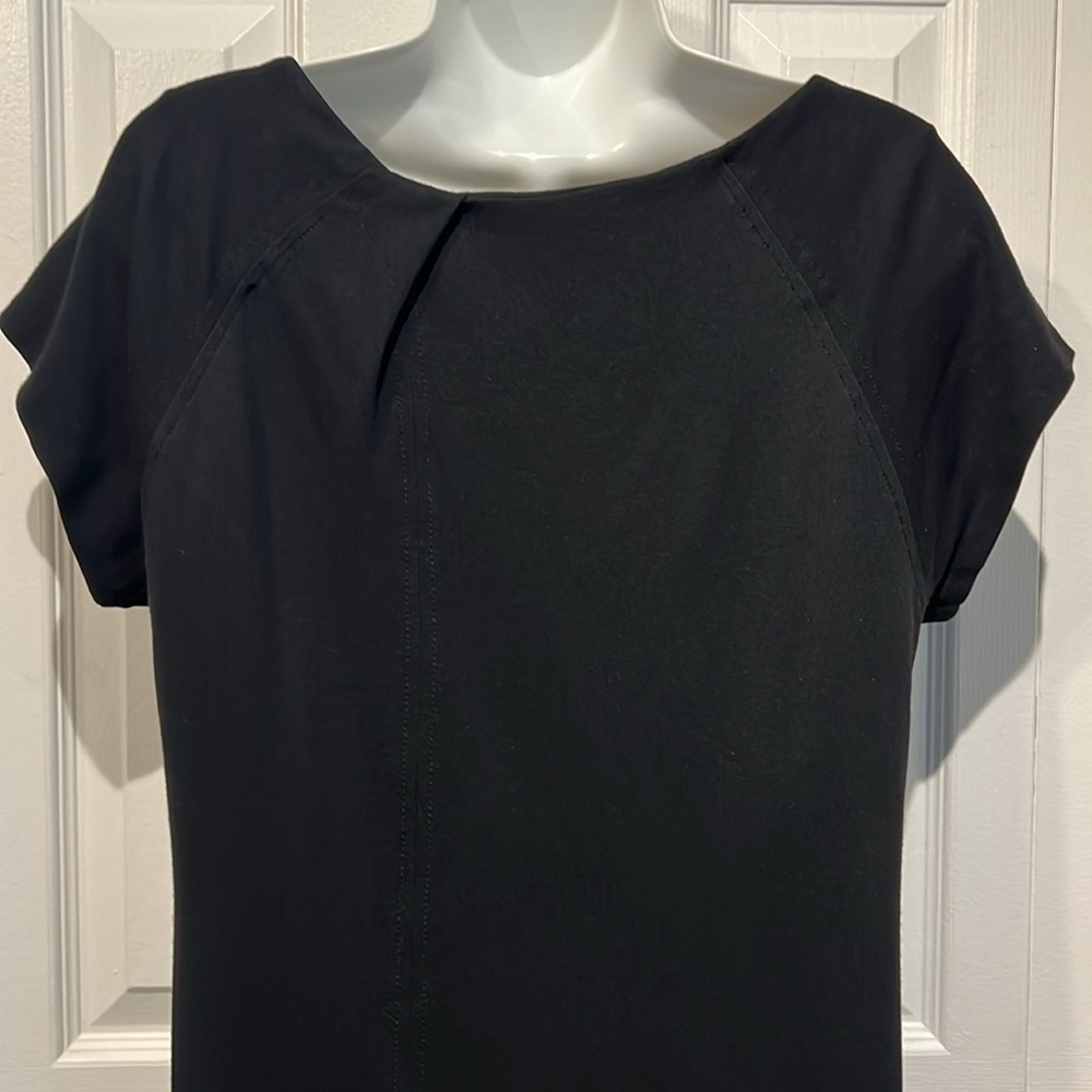 Diane Von Furstenberg Black Cap Sleeve Shift Dress Size 10 - Picture 7 of 9